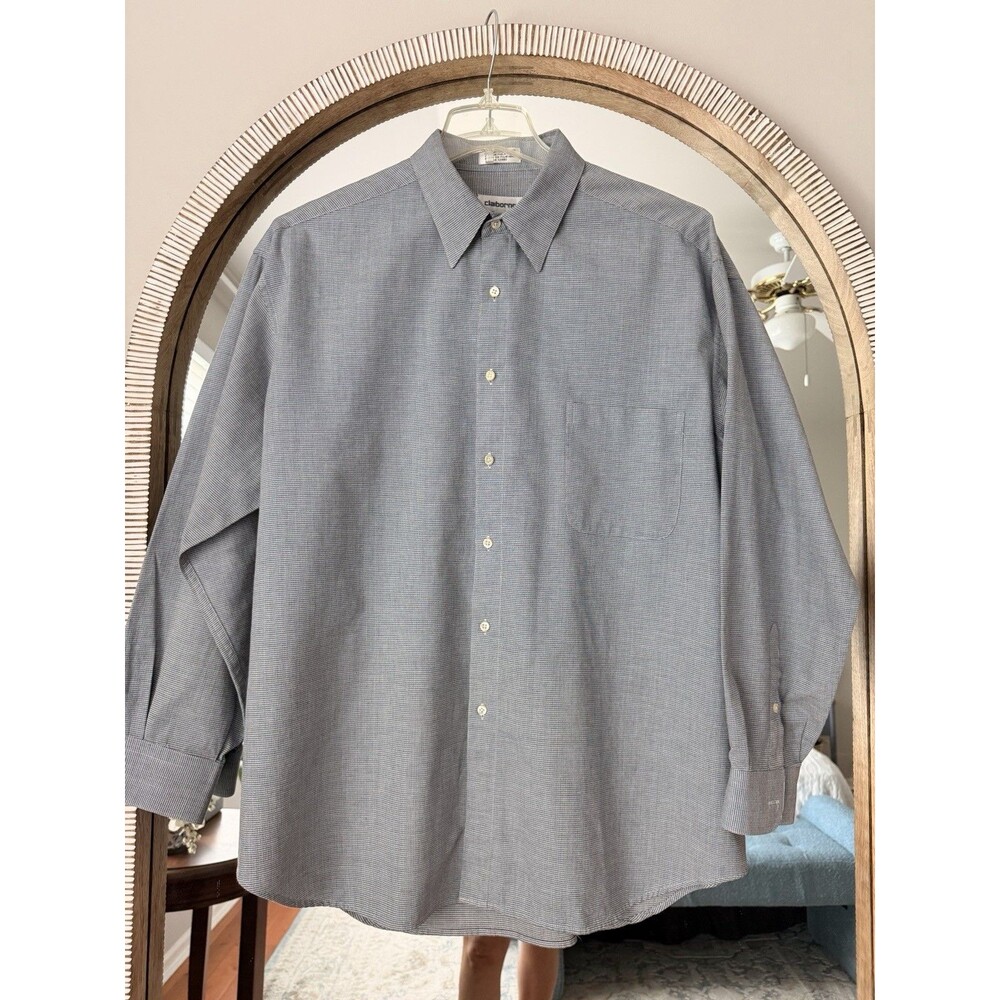 Claiborne Men’s XL 17.5 34-35 Cotton Button Down Shirt Workwear Business Casual
